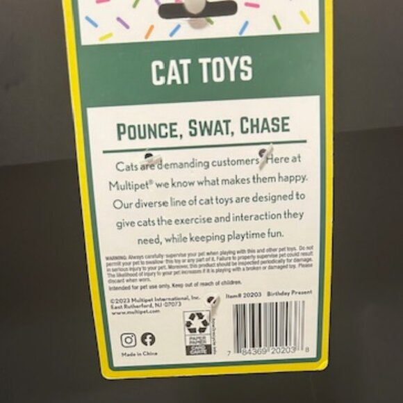 Multipet Cat's  Birthday Plush Pink Present - Picture 2 of 6